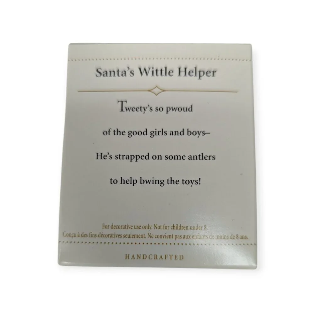 Hallmark Keepsake Mini Ornament Santa's Wittle Helper Tweety Bird Looney Tunes